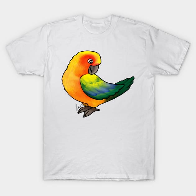 Bird - Conure - Sun Conure T-Shirt by Jen's Dogs Custom Gifts and Designs